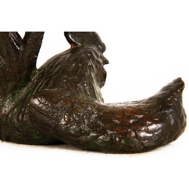 Japanese Meiji Period Bronze Okimono Sculpture of Rooster & Hen For Sale - Image 9 of 10