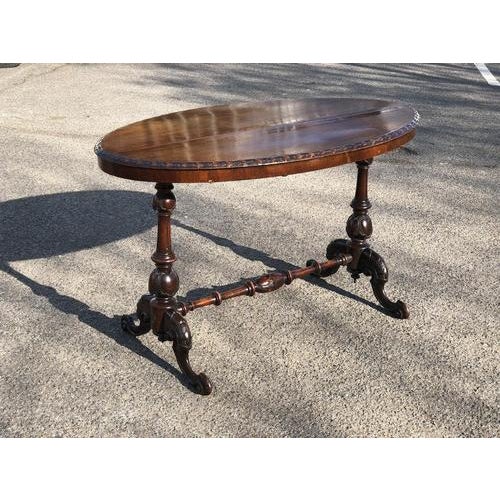 Brown Victorian Side Table Hall Table on Cabriole Feet For Sale - Image 8 of 14