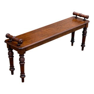 19th Century Mahogany Hall Bench, 1850 For Sale