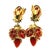 Metal 1960s Italian Sardinian Coral 18k Gold Floral Drop Earrings, Pair For Sale - Image 7 of 10