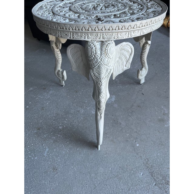 elephant side table gamble stole and hollywood regency style from the 1970's overall nice condition but the top has the...