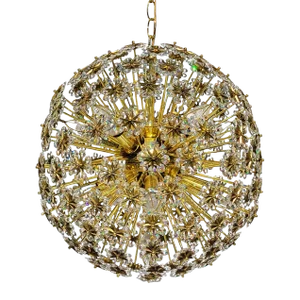 1970s Swarovski Crystal Flowers 11-Light Swag Brass Schonbek Sputnik Chandelier