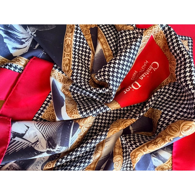 1980s Christian Dior Silk Scarf Haute Couture Paris 1980 For Sale - Image 5 of 7