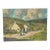 Vintage European Village Landscape Painting on Canvas. For Sale