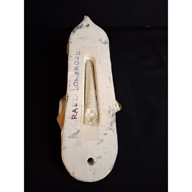 Vintage Israel Lombrozo Studio Ceramic Mezuzah Case Fiddler on Roof Clay Judaica For Sale - Image 10 of 12