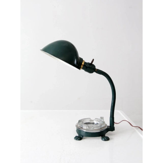 Art Deco Vintage Gooseneck Desk Lamp With Ashtray For Sale - Image 3 of 13