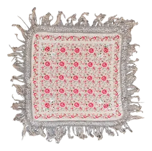 Square Silk Embroidered Manila Piano Shawl