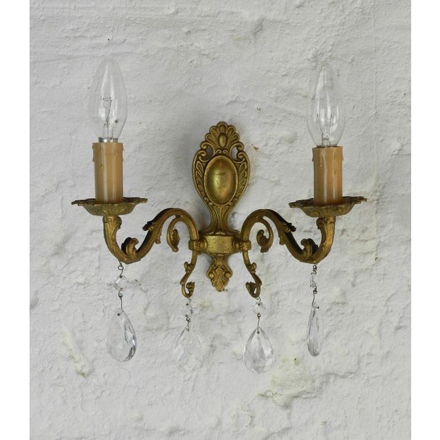French Chandelier & Wall Sconces, 1950s, Set of 3 For Sale - Image 11 of 15