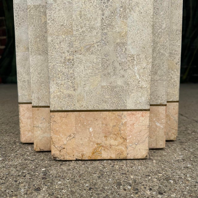 Stone Maitland-Smith Tessellated Marble Stone Pedestal For Sale - Image 7 of 12