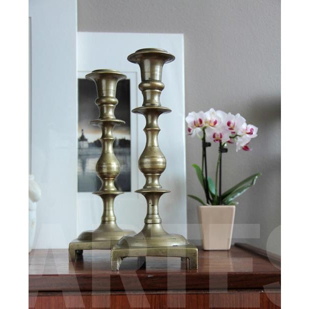 19th Century Russian Brass Candlesticks a Pair Chairish
