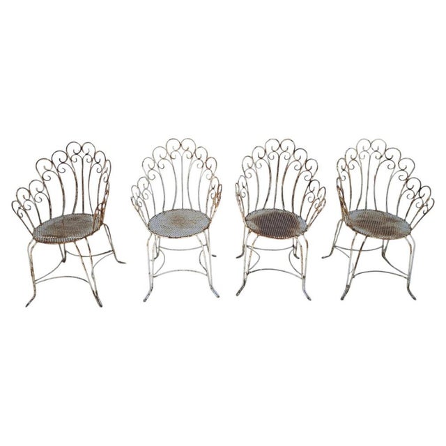 Painted Iron Garden Chairs, 1950s, Set of 4 For Sale - Image 10 of 10