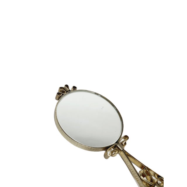 Metal Art Deco Makeup Mirror, Poland, 1950s For Sale - Image 7 of 8