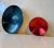 Danish Modernist solid Copper Bowls with interior red and petrol-blue enamel. Manufactured and designed by Corona in...