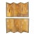 Japanese Screen Byobu Gilt Gold Poems Pair Set of Two Framed Bamboo Fence Morning Glory Flowers For Sale