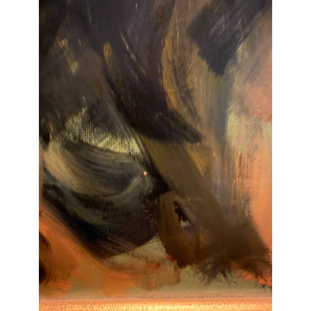 1960s Jan De Ruth Signed Oil Portrait of a Woman in Ornate Gold-Tone Frame For Sale - Image 4 of 9