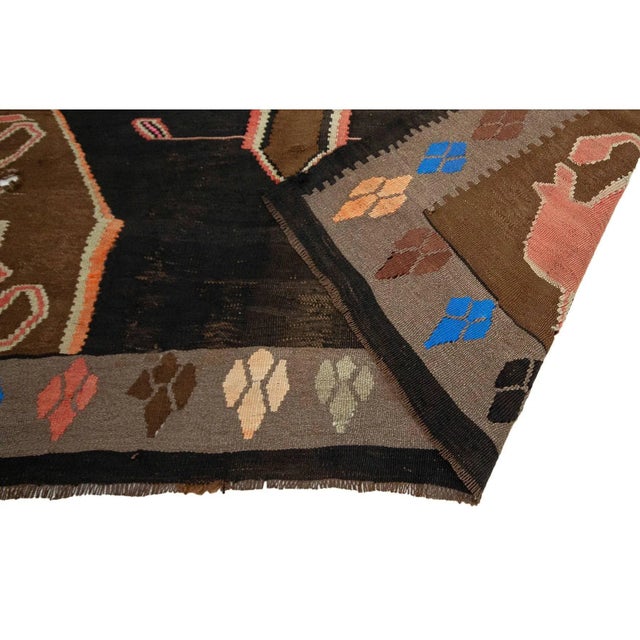 Mid 20th Century Vintage Turkish Kars Kilim Rug For Sale - Image 5 of 7