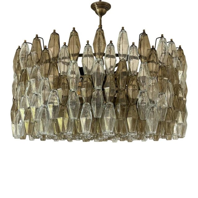 Poliedro Murano Glass Chandelier in Brunish Finish by Simoeng For Sale - Image 10 of 10