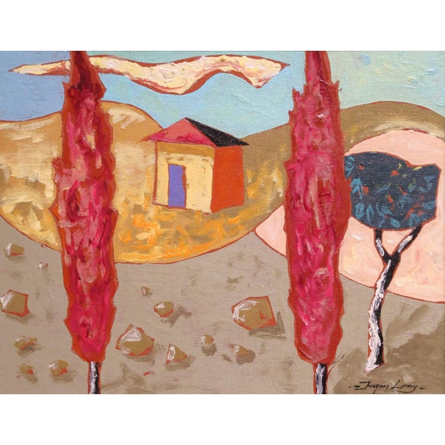 French Late 20th Century French Landscape Painting by Jacques Lamy in Frame For Sale - Image 3 of 9