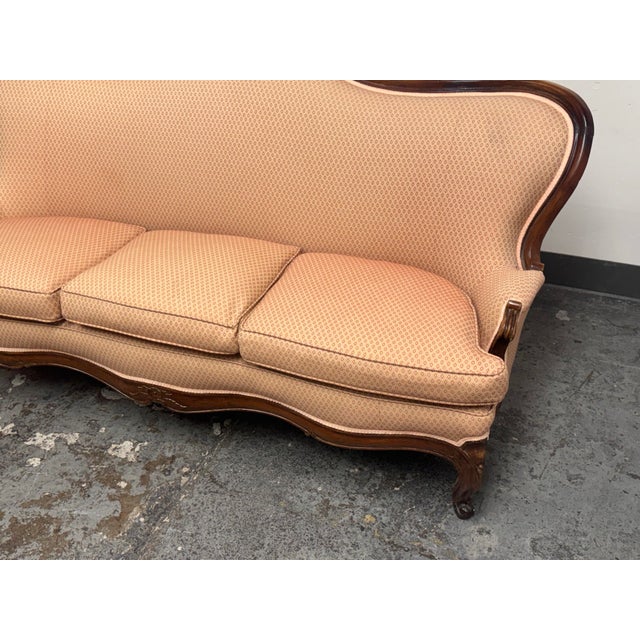 Wood French Louis XV Style Carved Wood Canapé Sofa, Antique For Sale - Image 7 of 12