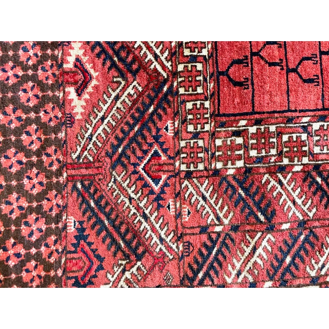 Red Antique Tekke Turkoman Ensi (Tent Door Rug) For Sale - Image 8 of 9