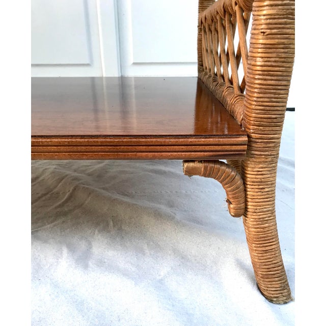 Vintage Henry Link Lexington Wood and Wicker Console Table Chairish