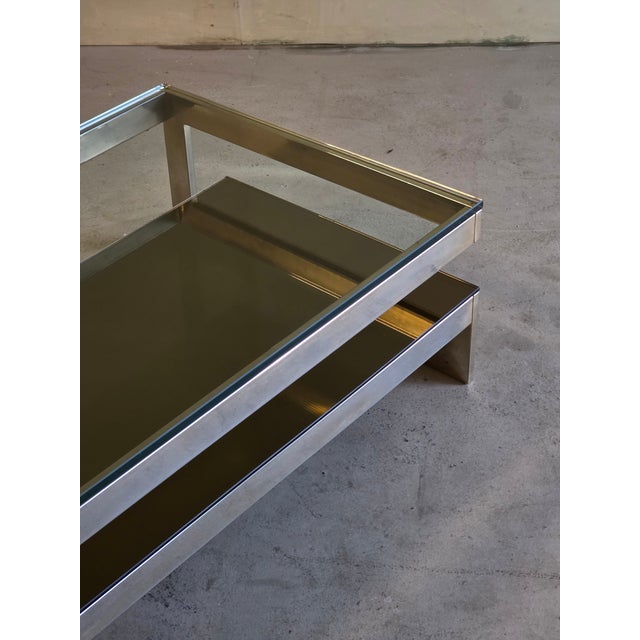 Brass and Glass G-Table from Belgo Chrom, 1980s For Sale - Image 6 of 12