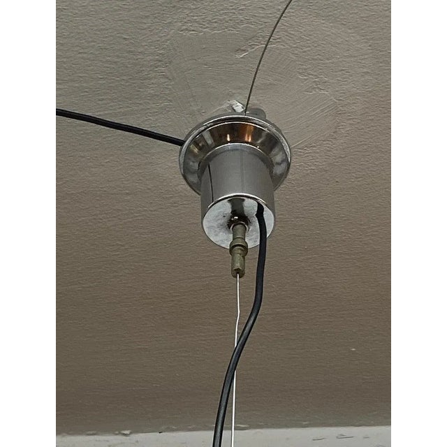 Italian 1970s Chrome Globe & Crystal Pendant Light Manner of Oscar Torlasco For Sale In New York - Image 6 of 9