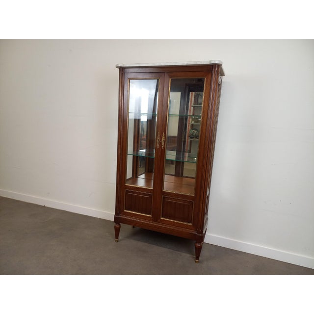 Louis XVI Mahogany Showcase, 1950s For Sale - Image 6 of 18