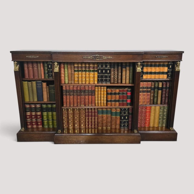 Empire Mahogany Adjustable Library Bookcase, 1920 For Sale - Image 17 of 17