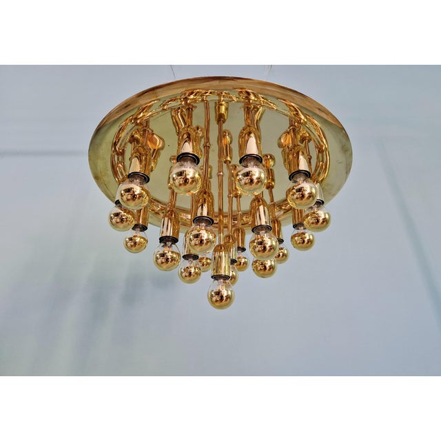 Mid-Century Modern Space Age Brass Sputnik Ceiling Light, 1970s For Sale - Image 3 of 14