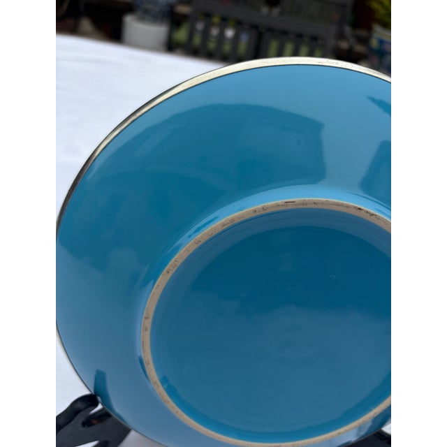 Mid 20th Century Asian Champlevé Style Turquoise Enamel & Pierced Metal Elephant Plate - 10" For Sale - Image 10 of 11