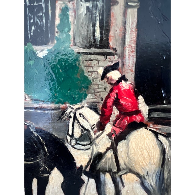 Paint Carl Hoffman Original Oil Painting Horse Rider Dog Vintage European Landscape For Sale - Image 7 of 12