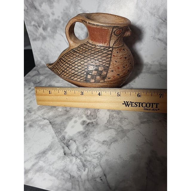 Vintage Chilian Pottery Bird Effigy Vessel Handle Folk Art Pottery Primitive For Sale - Image 13 of 14