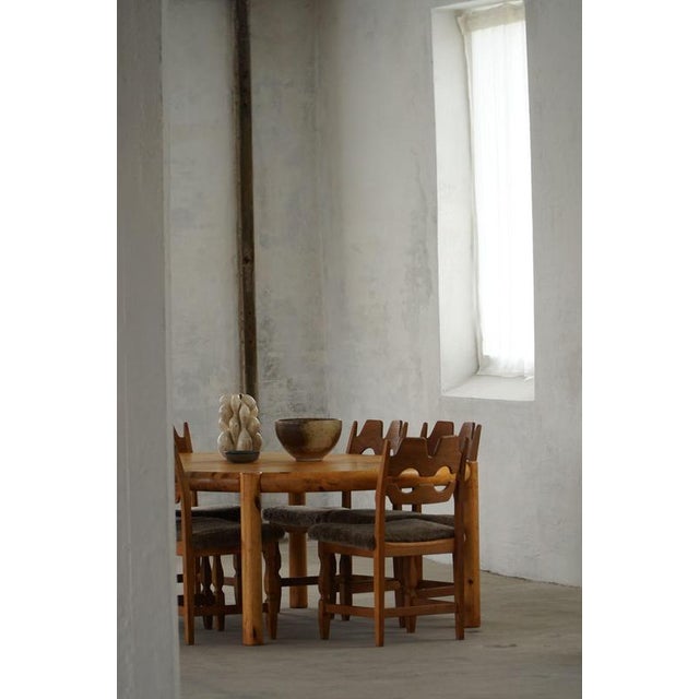 Razorblade Chairs in Oak & Lambswool attributed to Henning Kjærnulf, 1960s, Set of 6 For Sale - Image 4 of 18