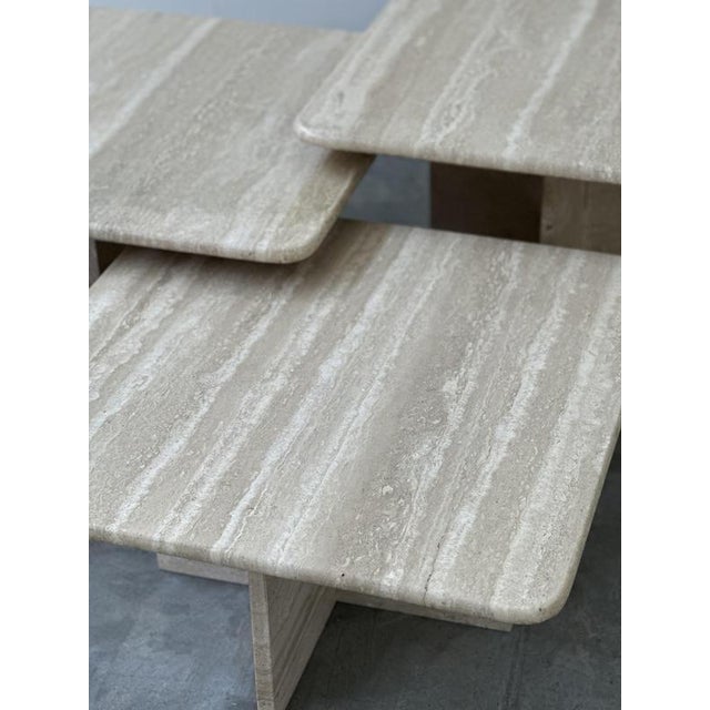 Stone Italian Travertine Nesting Tables, 1970s, Set of 3 For Sale - Image 7 of 16
