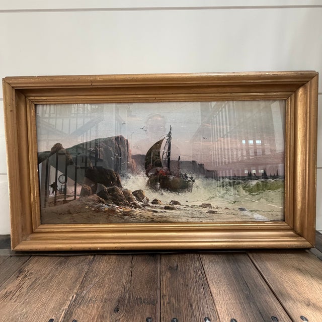 19th Century Coastal Seascape Pastel Painting With Rocky Coast by Listed Artist Clarence E. Braley (1854-1927) For Sale In Portland, ME - Image 6 of 10