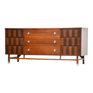 1960s Refinished Walnut and Rosewood Dresser by Stanley For Sale