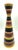 Offered is a vintage mid-century modern ceramic hourglass or "diabolo" style vase featuring horizontal multi-colored...