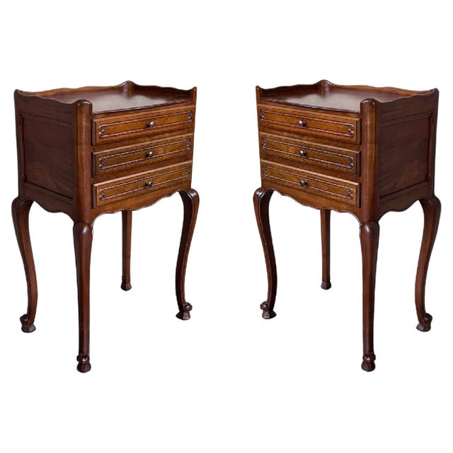 Late 19th Century Louis XV Style French Darkness Oak Nightstands with Claw Finish Legs, A Pair For Sale - Image 15 of 18