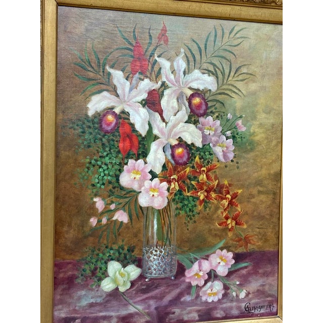 Late 19thC Cussenneers Floral Oil Painting Frame For Sale - Image 13 of 17