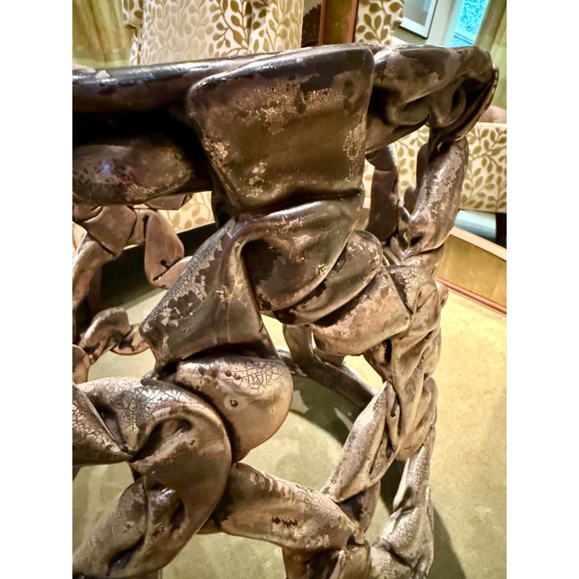 1980s Knotted Sculptural Accent Table For Sale - Image 5 of 5