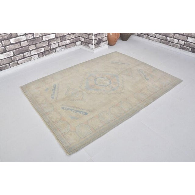 Turkish Oushak Vintage Area Carpet For Sale - Image 3 of 10