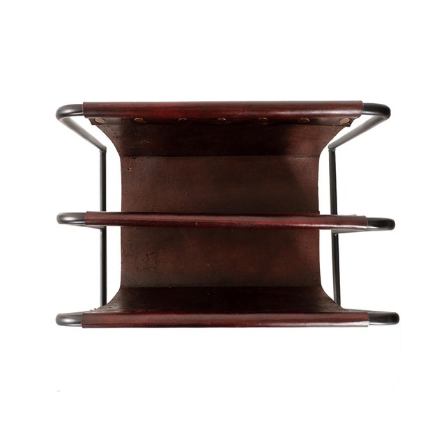 Kenneth Ludwig Chicago Arlo Leather Double Magazine Holder For Sale - Image 4 of 10