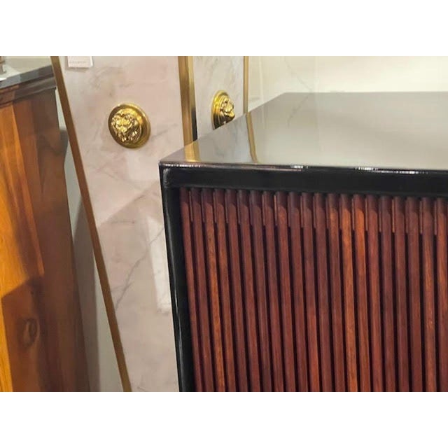 Mid-Century Modern Vintage Italian Walnut and Ebony Sideboard For Sale - Image 3 of 6