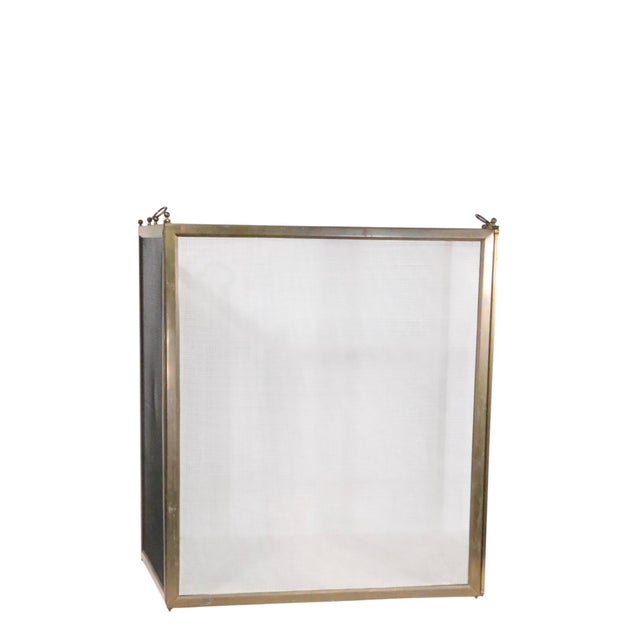 Farmhouse Vintage Folding Fireplace Screen Spark Guard For Sale - Image 3 of 9