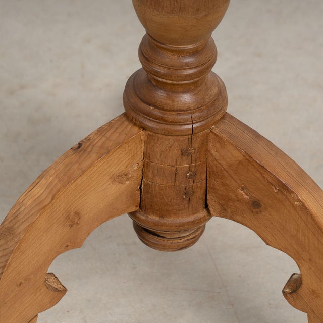 19th Century Swedish Pine Small Pedestal Side Table For Sale - Image 10 of 14
