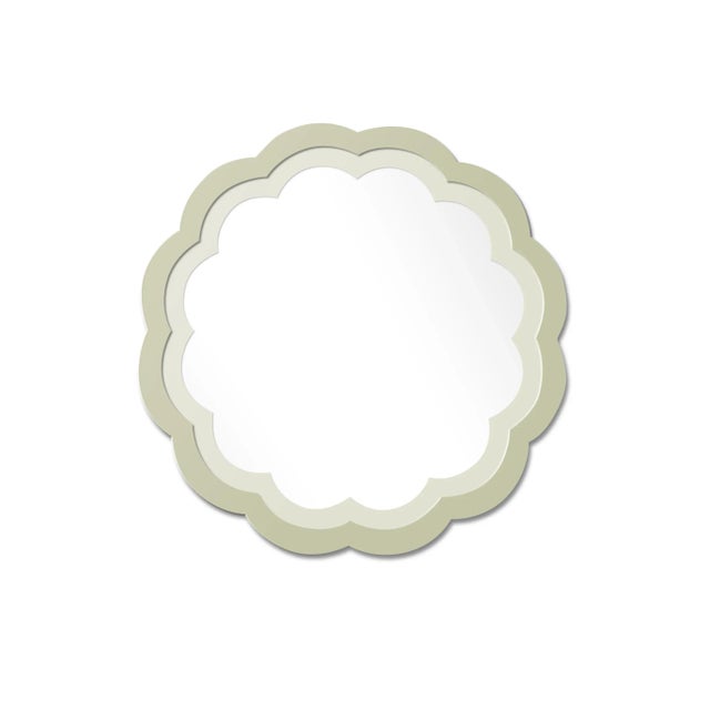Contemporary Fleur Home x Chairish Audobon Peony Circle Mirror in Cooking Apple Green, 24x24 For Sale - Image 3 of 3