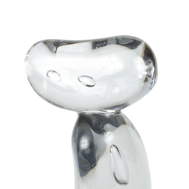 Late 20th Century Late 20th Century Clear Hand-Blown Glass Modern Abstract Sculpture With Trapped Bubbles, Poland For Sale - Image 5 of 9