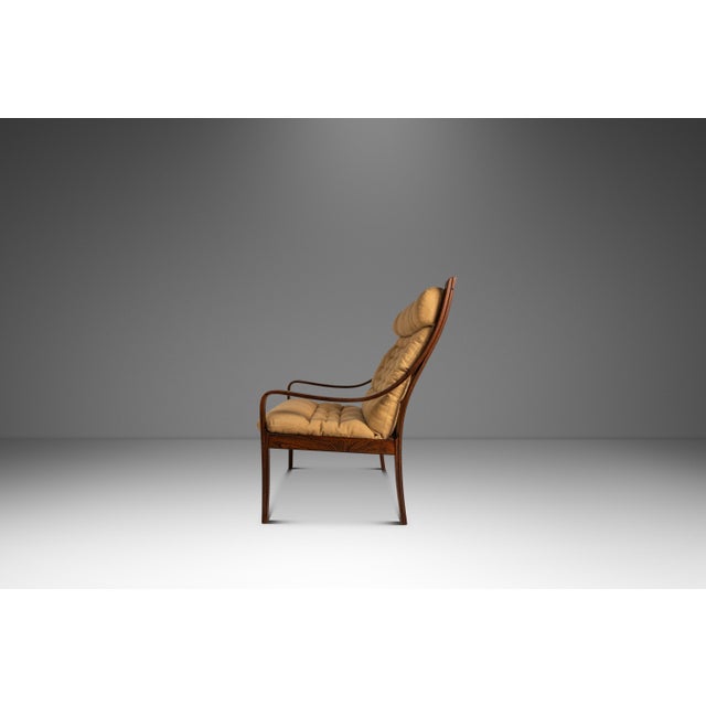 Mid-Century Danish Modern Bentwood Lounge Chair in Rosewood & Original Fabric by Fredrik A. Kayser for Vatne Møbler, Denmark, C. 1970's For Sale In Orlando - Image 6 of 18