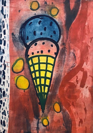 Gary Goldstein, Pop Art Large Signed Aquatint Ice Cream Cone Etching - Sugar Lift & Spit Bite